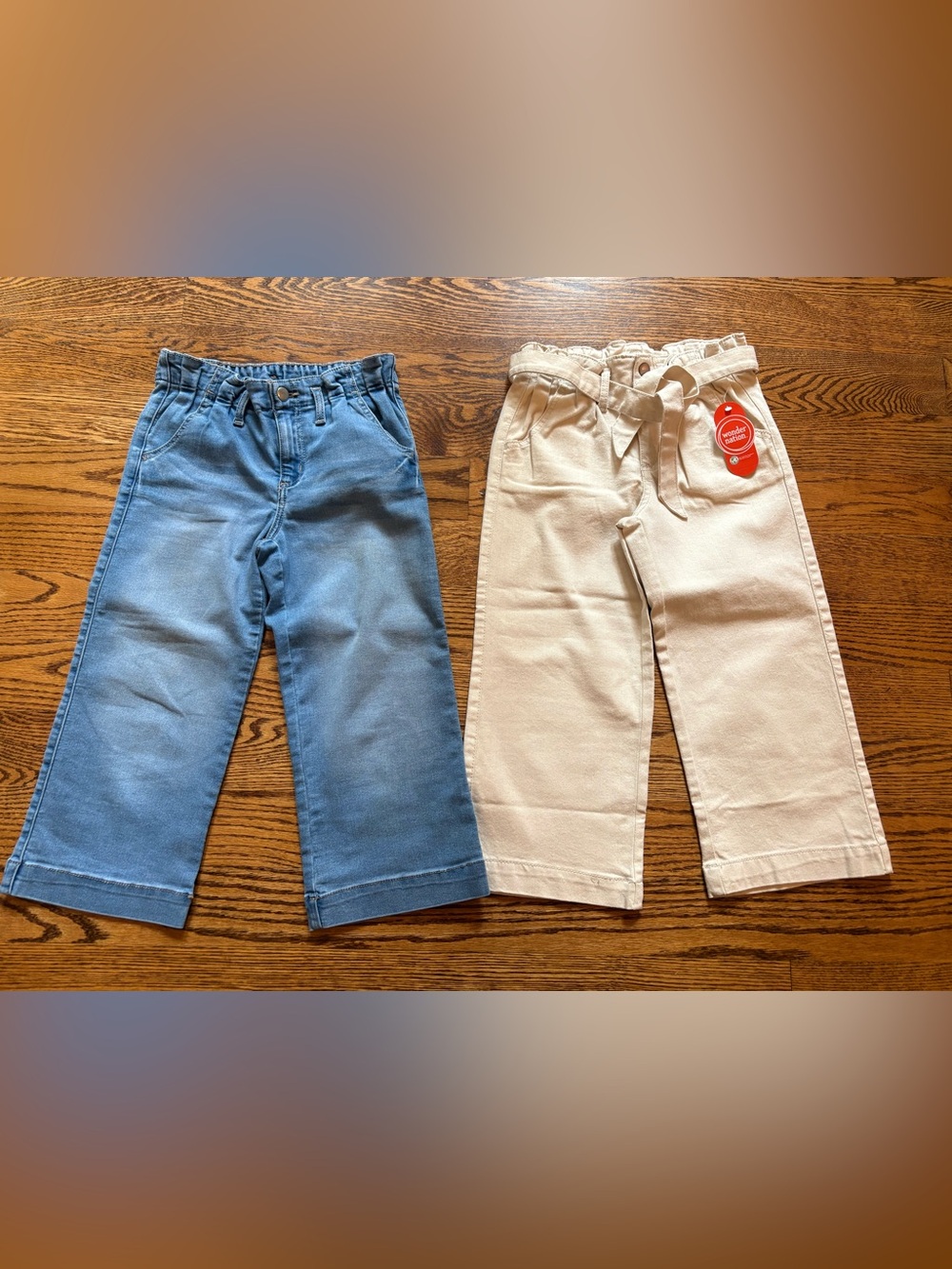 Wonder Nation wide leg cropped jean bundle, girls M (7/8)